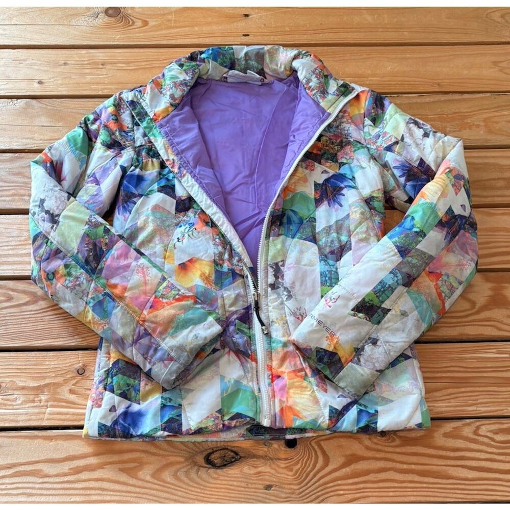 Obermeyer Kid’s Full zip Puffer Jacket Size 10-12 Multicolor E2